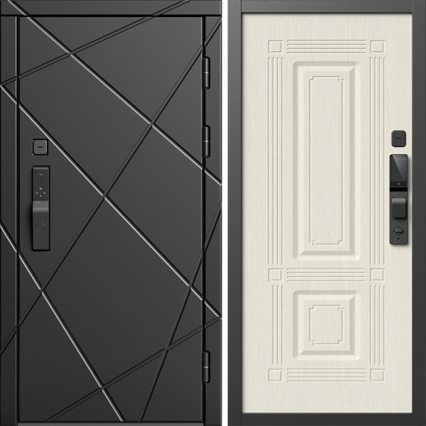 Входная дверь Termo-Door Смарт Лучи Блэк - Мадрид Лиственница