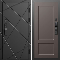 Входная дверь Termo-Door Смарт Лучи Блэк - Марсель Шоколад