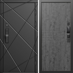 Входная дверь Termo-Door Смарт Лучи Блэк - Мастино Бетон темный
