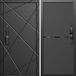 Входная дверь Termo-Door Смарт Лучи Блэк - Нео Black