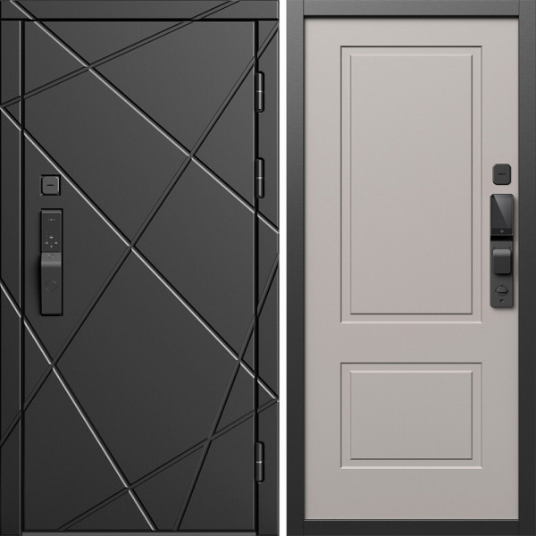 Входная дверь Termo-Door Смарт Лучи Блэк - Нео Классика Капучино