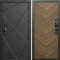 Входная дверь Termo-Door Смарт Лучи Блэк - Плаза Елочка Орех