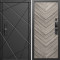 Входная дверь Termo-Door Смарт Лучи Блэк - Плаза Елочка Серая