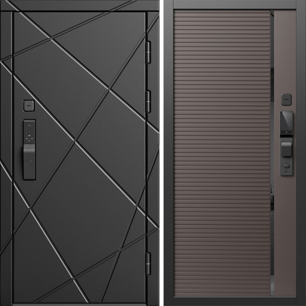 Входная дверь Termo-Door Смарт Лучи Блэк - Порте Шоколад