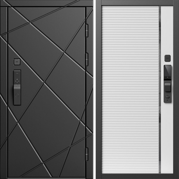 Входная дверь Termo-Door Смарт Лучи Блэк - Порте white