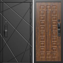 Входная дверь Termo-Door Смарт Лучи Блэк - Престиж дуб