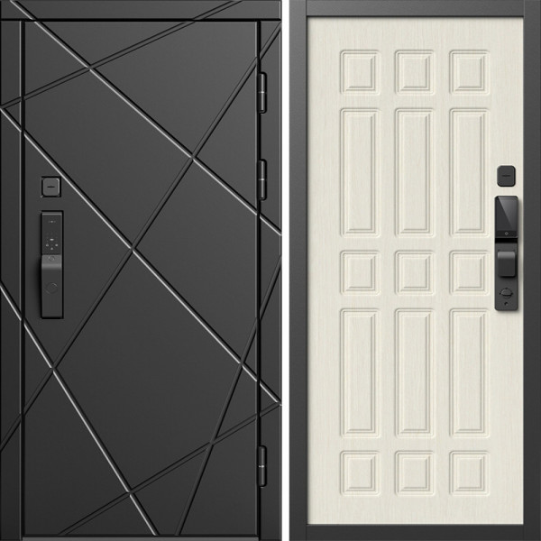 Входная дверь Termo-Door Смарт Лучи Блэк - Спарта лиственница