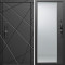 Входная дверь Termo-Door Смарт Лучи Блэк - Зеркало Фацет Черный кварц+тонировка серая