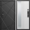 Входная дверь Termo-Door Смарт Лучи Блэк - Зеркало Люмис Белый Софт