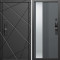 Входная дверь Termo-Door Смарт Лучи Блэк - Зеркало Люмис Грей Софт