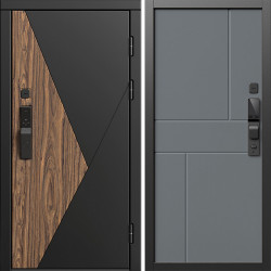 Входная дверь Termo-Door Смарт Матрикс - Горизонт Grey софт