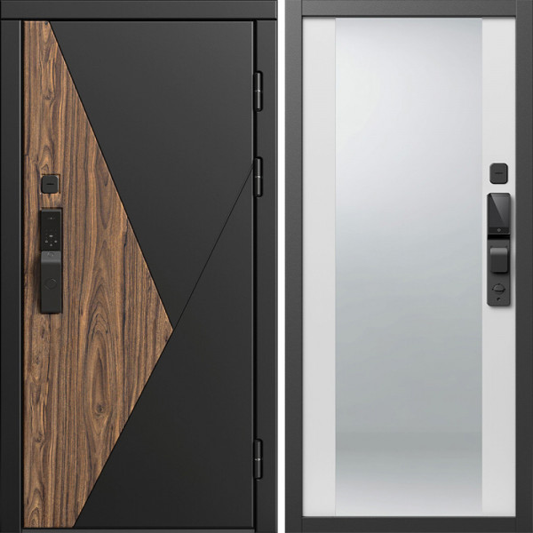 Входная дверь Termo-Door Смарт Матрикс - Зеркало белый софт