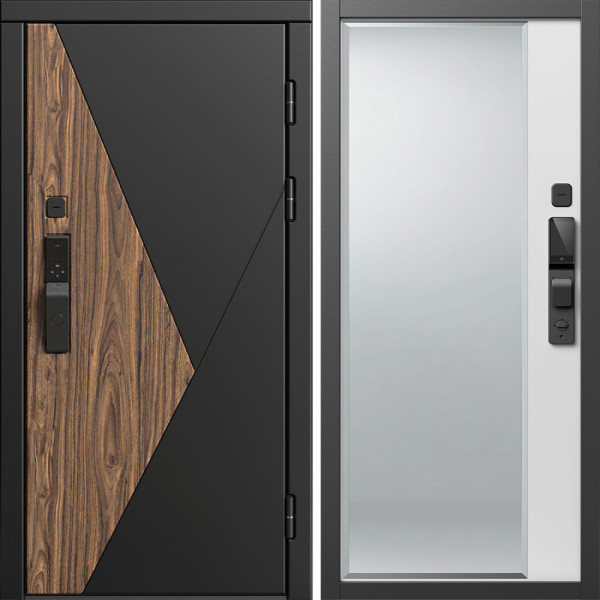 Входная дверь Termo-Door Смарт Матрикс - Зеркало Фацет Белый софт