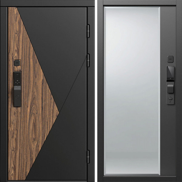 Входная дверь Termo-Door Смарт Матрикс - Зеркало Фацет Черный кварц