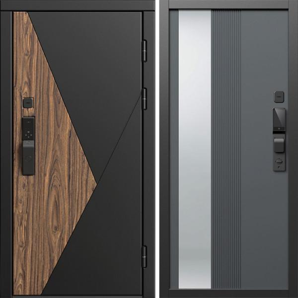 Входная дверь Termo-Door Смарт Матрикс - Зеркало Люмис Грей Софт