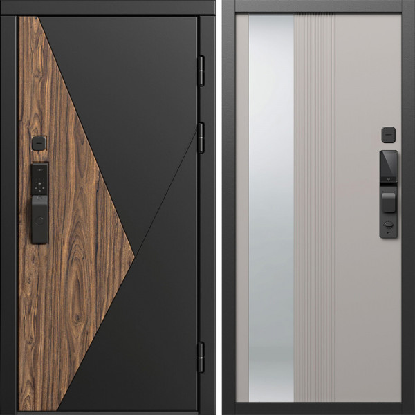 Входная дверь Termo-Door Смарт Матрикс - Зеркало Люмис Капучино