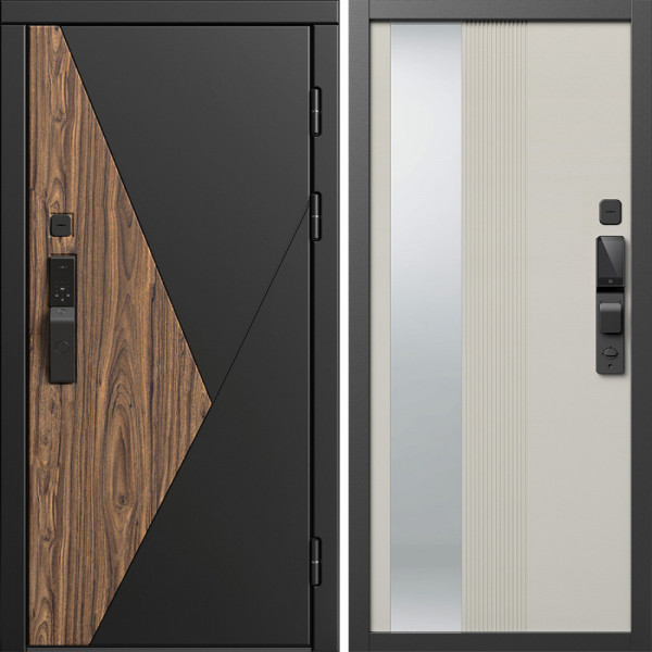 Входная дверь Termo-Door Смарт Матрикс - Зеркало Люмис Соновая Кость