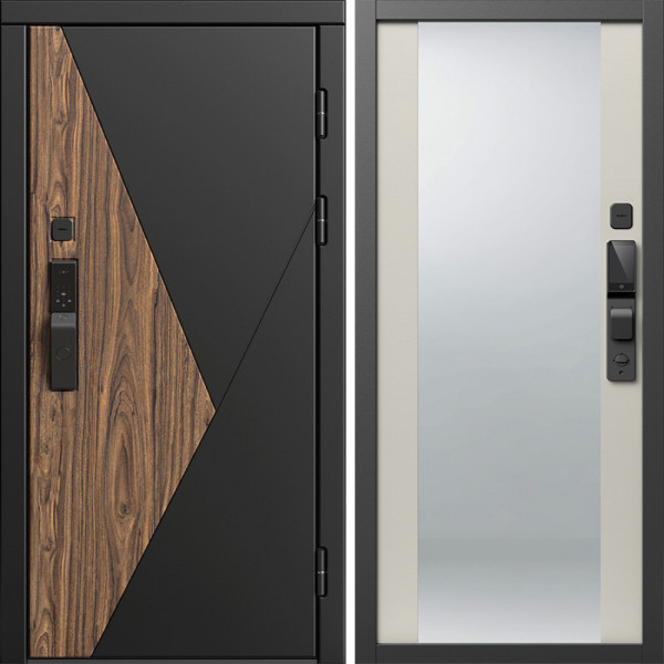 Входная дверь Termo-Door Смарт Матрикс - Зеркало Слоновая кость