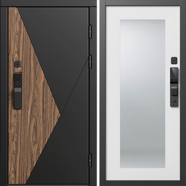 Входная дверь Termo-Door Смарт Матрикс - Зеркало Триумф Белый софт