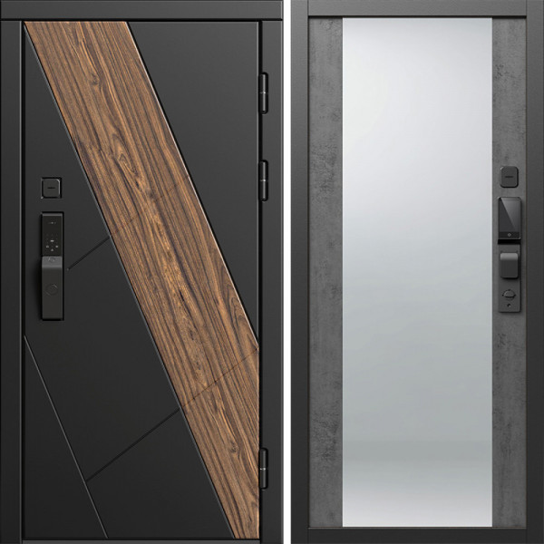 Входная дверь Termo-Door Смарт Нова - Зеркало бетон темный