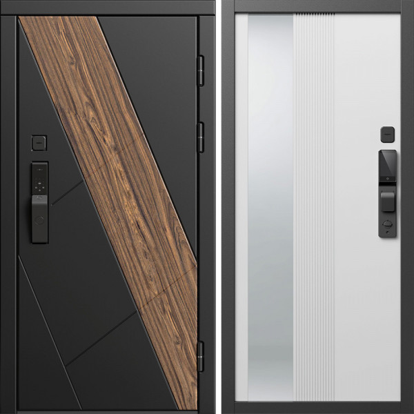 Входная дверь Termo-Door Смарт Нова - Зеркало Люмис Белый Софт