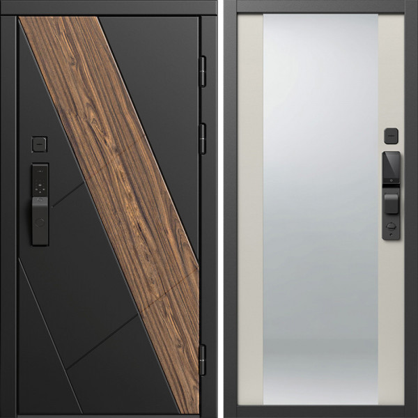 Входная дверь Termo-Door Смарт Нова - Зеркало Слоновая кость