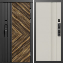Входная дверь Termo-Door Смарт Олимп - Страйп Слоновая Кость