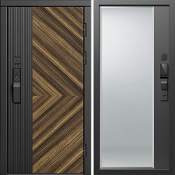 Входная дверь Termo-Door Смарт Олимп - Зеркало Фацет Черный кварц