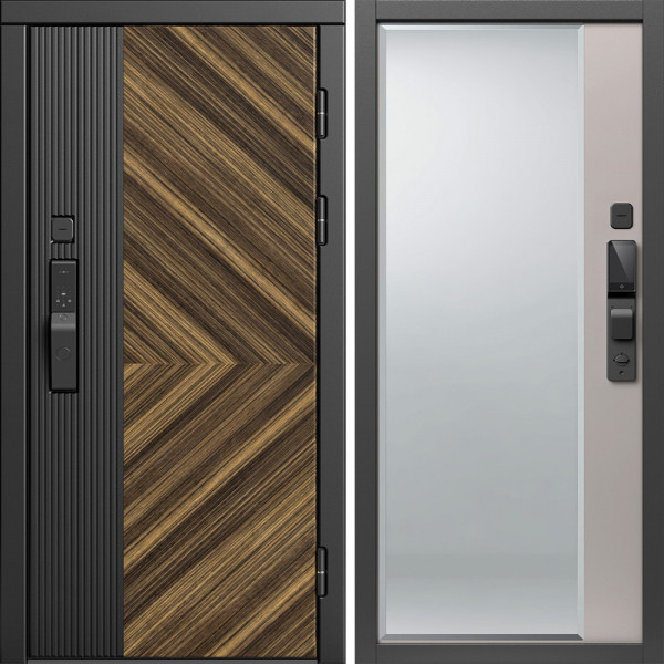 Входная дверь Termo-Door Смарт Олимп - Зеркало Фацет Капучино