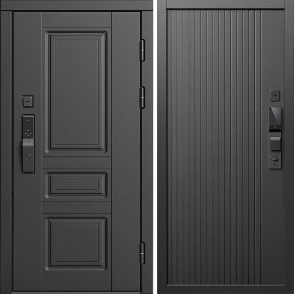Входная дверь Termo-Door Смарт Орегон Блэк - Флэт Черный кварц