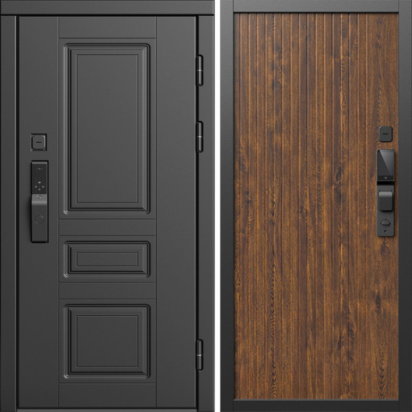 Входная дверь Termo-Door Смарт Орегон Блэк - Флэт Дуб