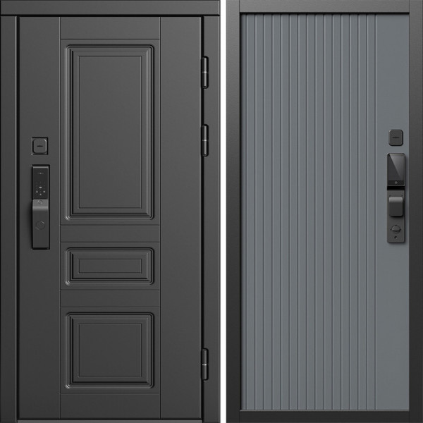 Входная дверь Termo-Door Смарт Орегон Блэк - Флэт Grey софт