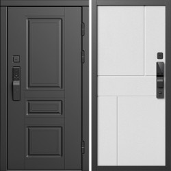 Входная дверь Termo-Door Смарт Орегон Блэк - Горизонт белый
