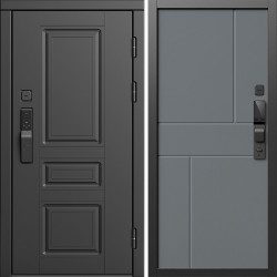 Входная дверь Termo-Door Смарт Орегон Блэк - Горизонт Grey софт