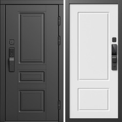 Входная дверь Termo-Door Смарт Орегон Блэк - Марсель Белый софт