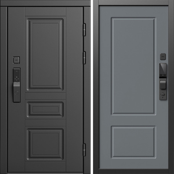Входная дверь Termo-Door Смарт Орегон Блэк - Марсель Grey софт