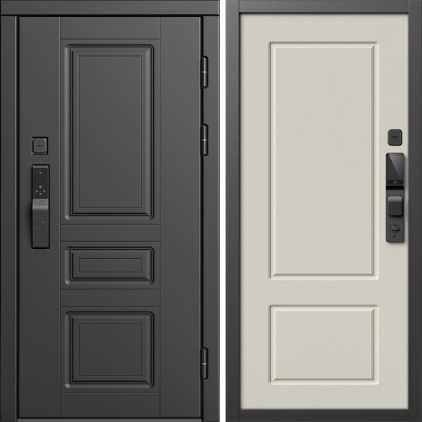 Входная дверь Termo-Door Смарт Орегон Блэк - Марсель Слоновая кость