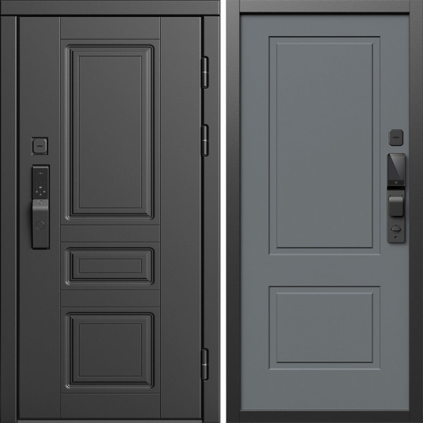 Входная дверь Termo-Door Смарт Орегон Блэк - Нео Классика Грей Софт