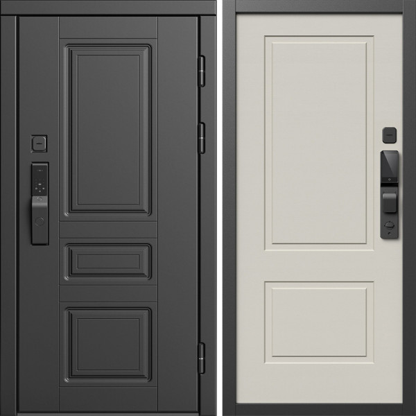 Входная дверь Termo-Door Смарт Орегон Блэк - Нео Классика Слоновая Кость