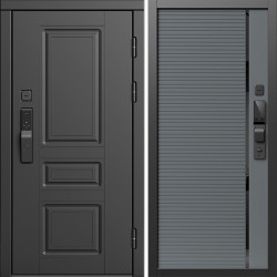 Входная дверь Termo-Door Смарт Орегон Блэк - Порте Grey софт