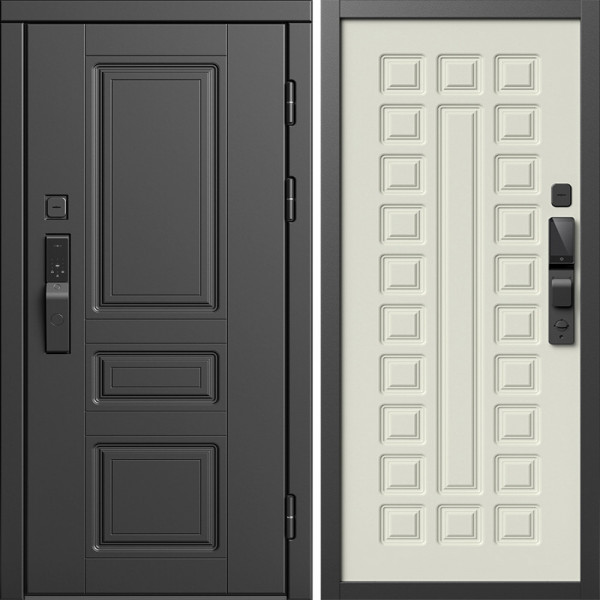 Входная дверь Termo-Door Смарт Орегон Блэк - Престиж бежевый матовый