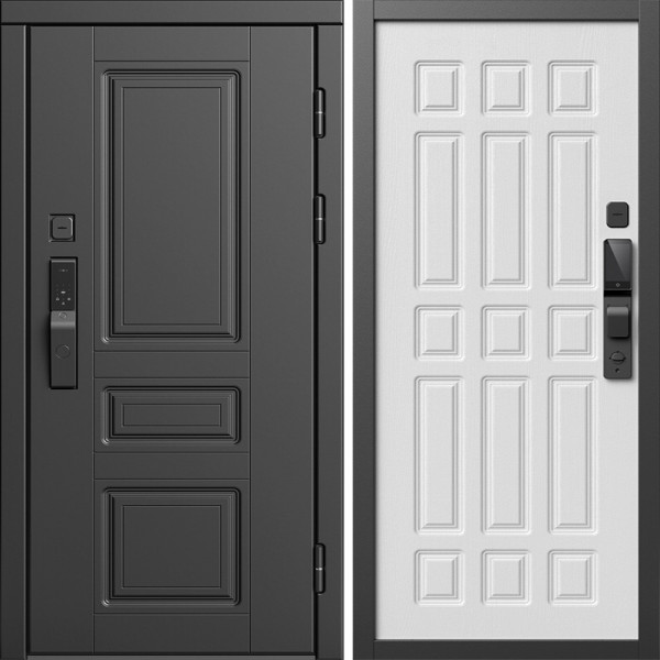 Входная дверь Termo-Door Смарт Орегон Блэк - Спарта белое дерево