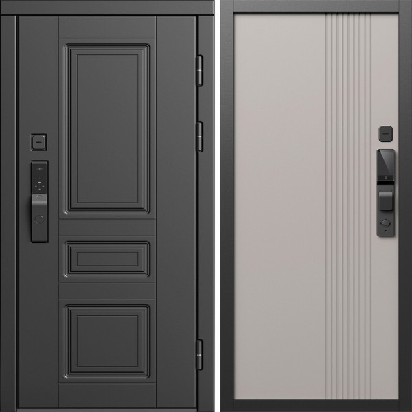 Входная дверь Termo-Door Смарт Орегон Блэк - Страйп Капучино