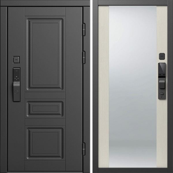 Входная дверь Termo-Door Смарт Орегон Блэк - Зеркало лиственница