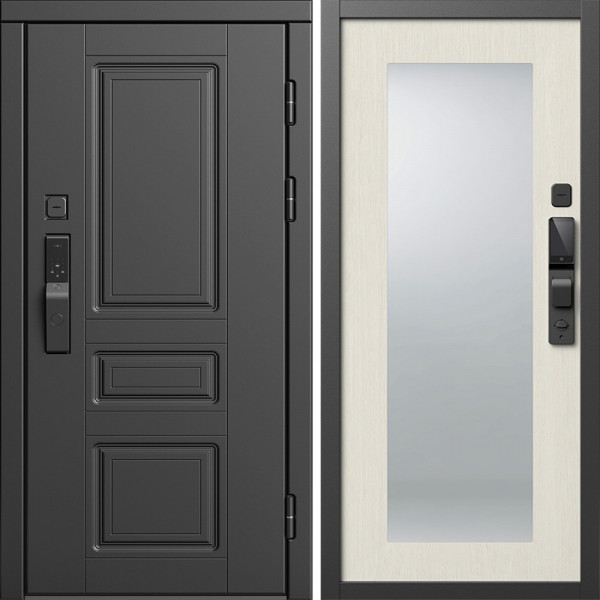 Входная дверь Termo-Door Смарт Орегон Блэк - Зеркало Триумф лиственница