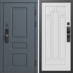 Входная дверь Termo-Door Смарт Орегон Графит - Арка белое дерево