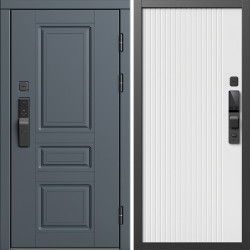 Входная дверь Termo-Door Смарт Орегон Графит - Флэт Белый софт