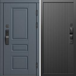 Входная дверь Termo-Door Смарт Орегон Графит - Флэт Черный кварц