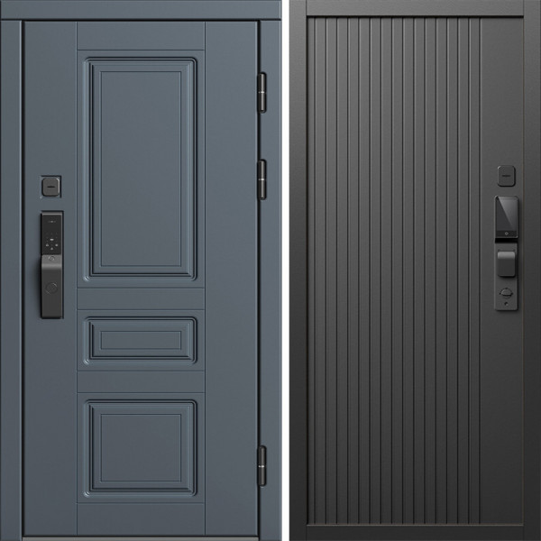 Входная дверь Termo-Door Смарт Орегон Графит - Флэт Черный кварц