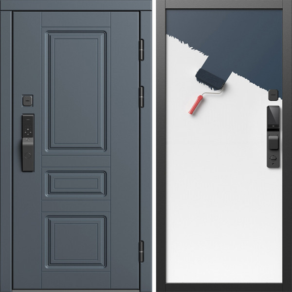 Входная дверь Termo-Door Смарт Орегон Графит - Гладкая Панель Под Покраску (грунт)